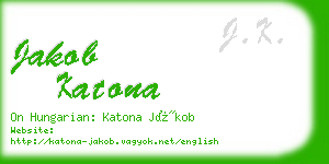 jakob katona business card